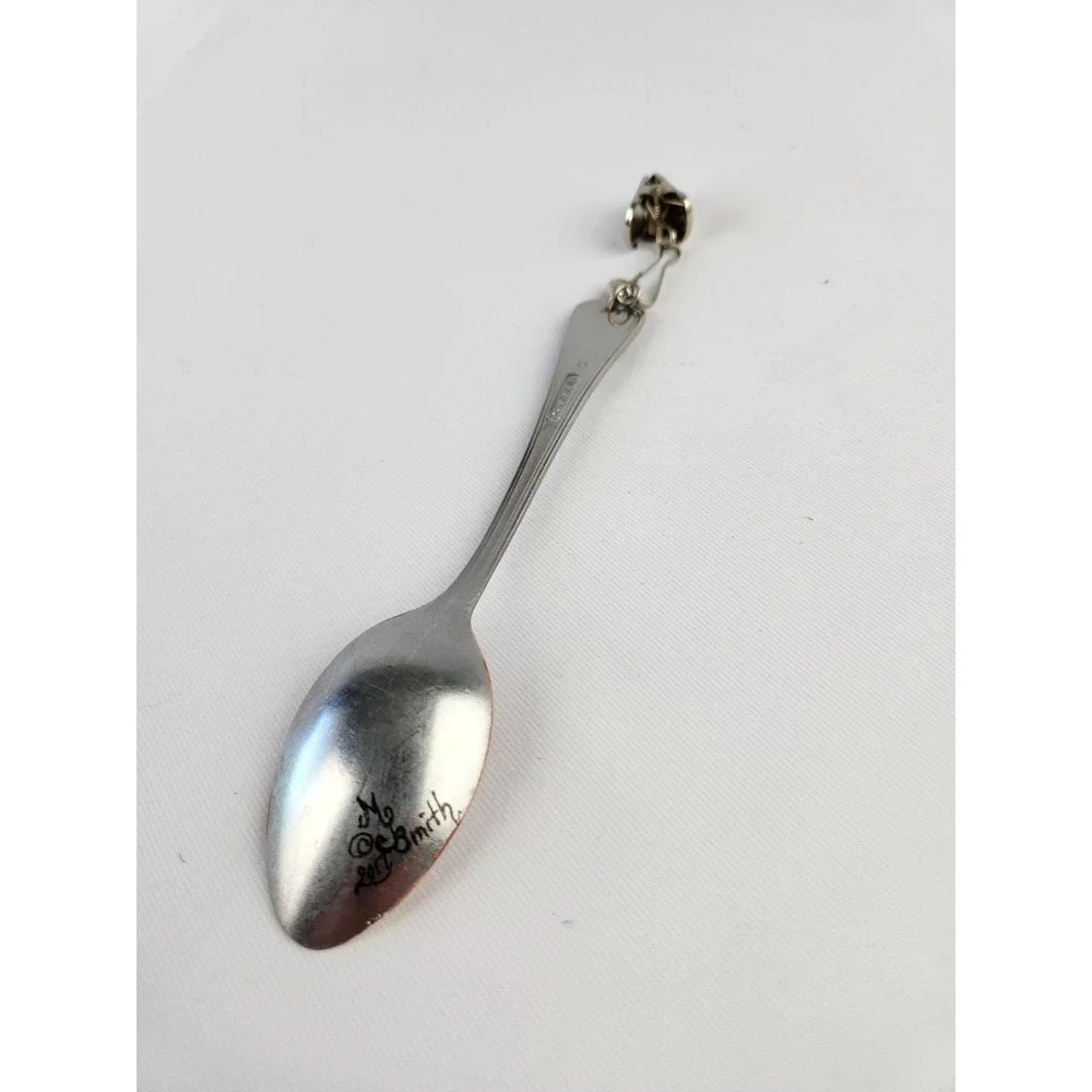 Hand Painted Teaspoon Decorative Metal Spoon Angel Redhead w/clip Artisan Decor